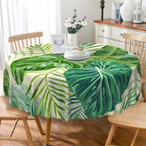 Lofaris Green Monstera Leaves Summer Party Round Tablecloth